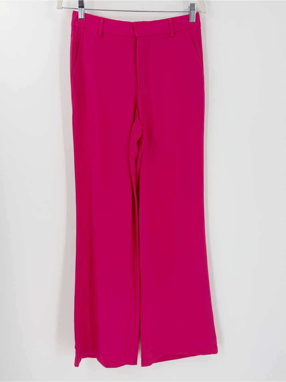 Olivaceous Fuchsia Pink Wide Leg High Rise Trouser Pants S Statement Workwear